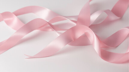 Breast cancer awareness background using soft pink ribbons in blur style