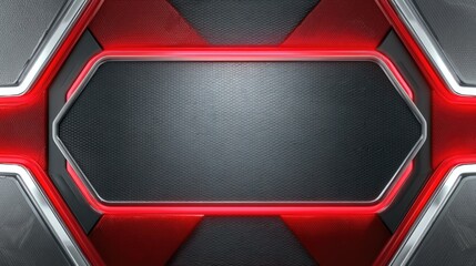 Futuristic Abstract Background with Red Accents and Dark Metallic Surface for Technology Themes and Creative Projects