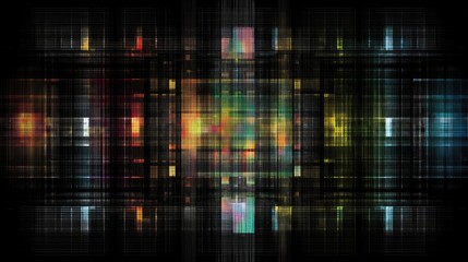 Abstract Colorful Light Patterns with Geometric Lines in a Dark Background for Creative Design and Artistic Projects