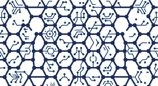 Seamless Technology Circuit Pattern. Digital Computing Network Background.
