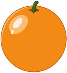 Simple Orange Fruit Vector Illustration