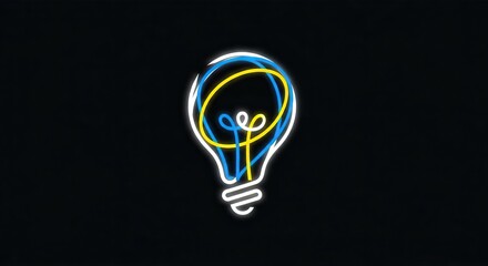 light bulb on black background