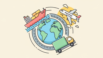 Global transportation modes around the Earth