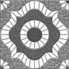 decorative round frame pattern with grey sand texture