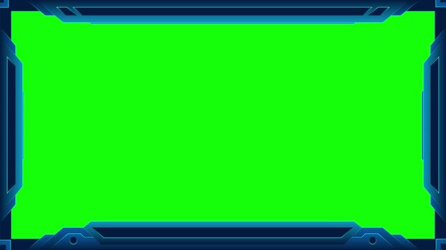 futuristic technology frame animation in green screen background