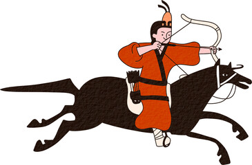 무용총 수렵도 일러스트 고구려 벽화 한국 © stella