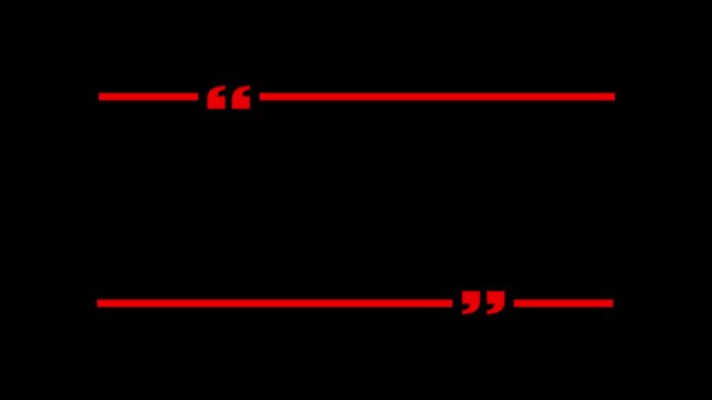 Red Quotation Marks and Horizontal Lines on Black Background quote speech bubble