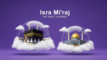 Isra mi'raj night journey illustration
