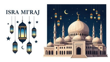 Isra mi'raj mosque illustration