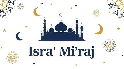 Isra' mi'raj mosque silhouette design