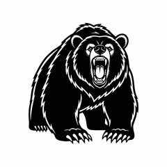 Grizzly bear silhouette vector logo
