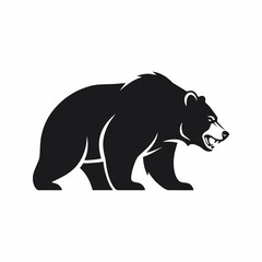Fototapeta premium Grizzly bear silhouette vector logo