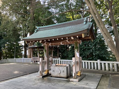 Shinto Purification Pavilion "Temizuya" at a Japanese Shrine