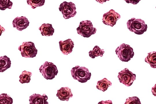 Seamless Pattern with Red Roses on White Background - Powered by Adobe