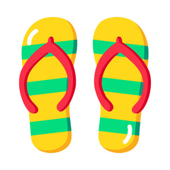A flat style icon showing slippers