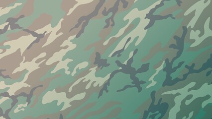 Teal and Olive Green Camouflage Pattern Background. Modern abstract military camo design ideal for fashion, urban streetwear, textile prints, trendy branding, and contemporary graphic resource.