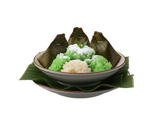 Authentic Indonesian Steamed Sticky Rice Cake Detail Still Life Culinary