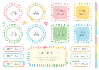 Colorful Watercolor Frame Set with Text Spaces