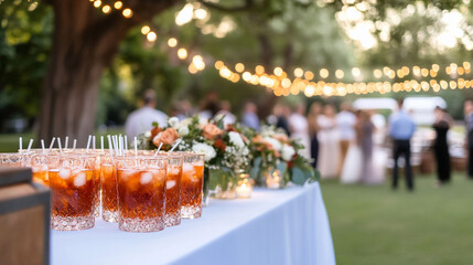 Iced Drinks at Outdoor Party