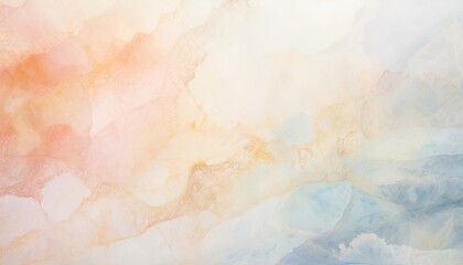 Abstract watercolor background with soft pastel colors and flowing organic shapes in peach and blue
