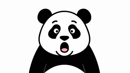 Fototapeta premium Stylized cartoon panda illustration with bold black outlines and solid black-and-white areas