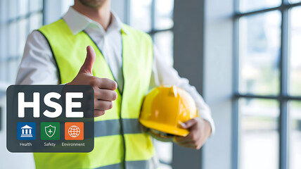 Health Safety Environment Concept With Industrial Worker And Protective Gear