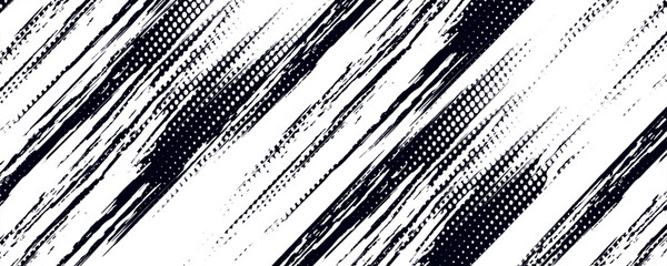 Vector grunge texture. Grunge black and white texture of black brush strokes on white paper or background.