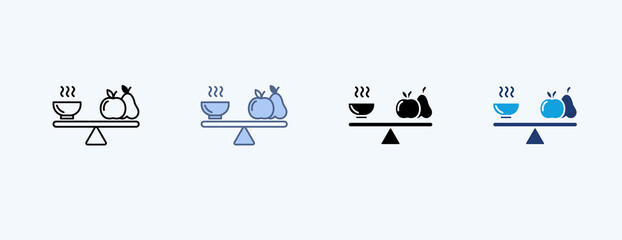 Balanced Diet Multiple Icon Illustration Vector