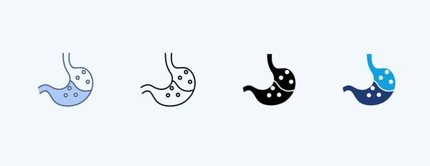 Digestion Multiple Icon Illustration Vector