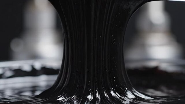 Thick Dark Viscous Substance Stretching from a Stirring Rod