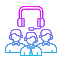 Obraz premium Call Center Agents Icon