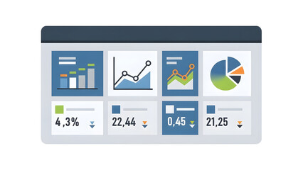 Business data analysis on screen.