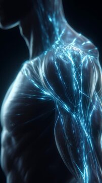Human Body's Inner Network: A visually stunning, artistic representation of the intricate network of veins and nerves beneath the skin's surface.