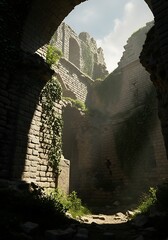 Ancient Ruins - A Glimpse Through the Stone Archway.