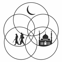 Minimal Ramadan Shared Harmony Abstract Logo