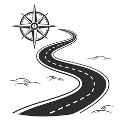 Travel and Journey Path Inspired Abstract Vector Symbol