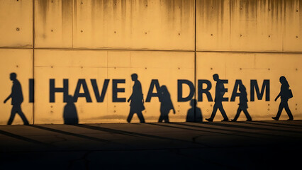 People Walking Towards I Have A Dream.