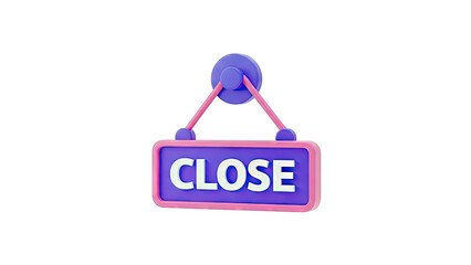 3D Rendered 'CLOSE' Sign