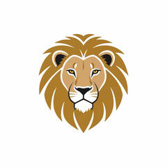 Lion Head Logo Illustration with Mane.