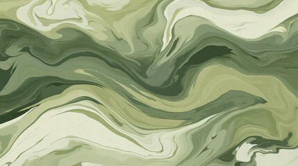 Olive green marble swirl background with flowing abstract pattern and textured brushstroke effect