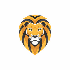 Majestic Lion Head Logo Design with Bold Stripes.