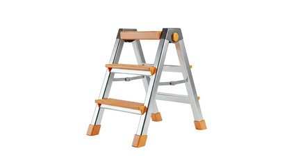 Aluminum and Orange Step Ladder