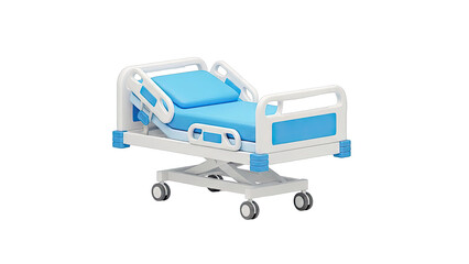Adjustable Hospital Bed with Blue Mattress