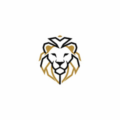 Stylized Lion Head Logo Design Element.