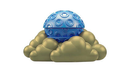 Blue Orb on Dark Clouds