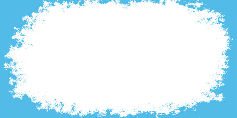 Blue Christmas frame with snowflakes on festive winter background