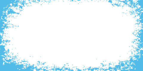 Blue Christmas background with a decorative blue frame and falling snowflakes in a festive winter holiday design illustration