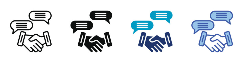 Obraz premium Conflict Resolution Icon Set Consisting Of Multiple Styles Vector Illustration