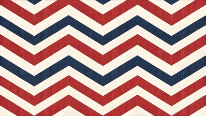 Vibrant red, white, and blue chevron pattern background