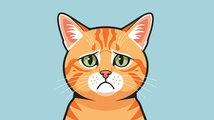 Obraz premium Close-up portrait of an orange tabby cat with vivid green eyes and bold dark stripes
